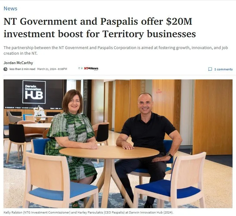 Nt Goverment and paspalis offer $20 m investment boost for territory